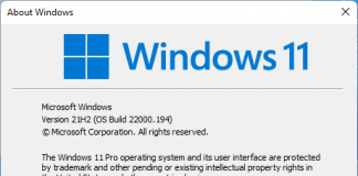 Windows 11 Version 21H2 (OS Build 22000.194)