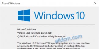 Windows 10 Enterprise LTSC 2019 Version 1089 (OS Build 17763.316)