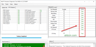 Công cụ chẩn đoán tình trạng của CPU Intel – Intel® Processor Diagnostic Tool.