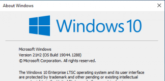Windows 10 Enterprise LTSC 2021 Version 21H2 (OS Build 19044.1288)
