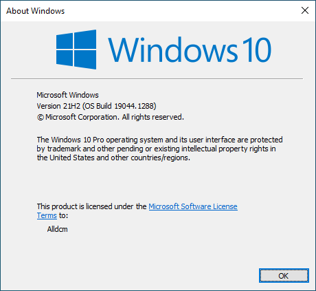 Windows 10 Version 21H2 Business & Consumer Editions (Os Build 19044.1288)  – Alldcm.Com